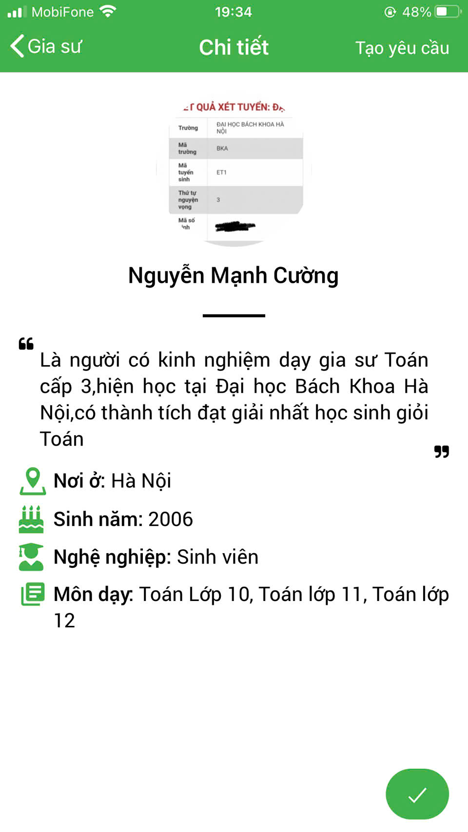 dạy kèm tại hà nội